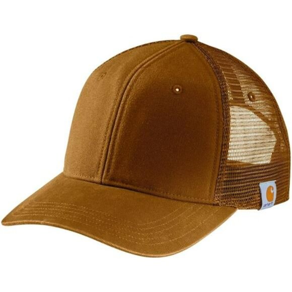 Mens Canvas Mesh Trucker Hat Adjustable Snapback Baseball Cap Sweat Wicking - Picture 1 of 2